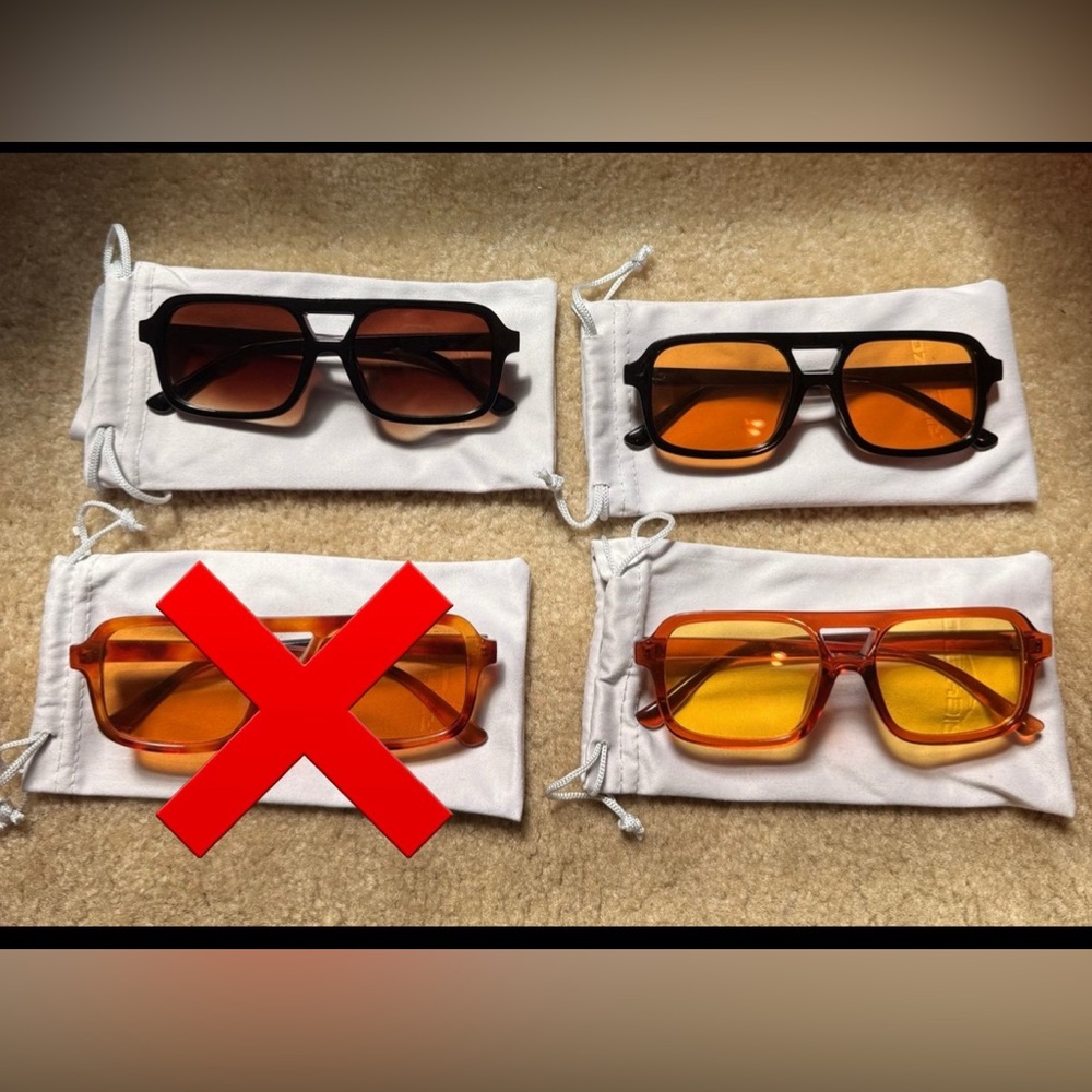 New Stylish Sunglasses Set with Black, Tortoise and Orange Frames Bundle (3)